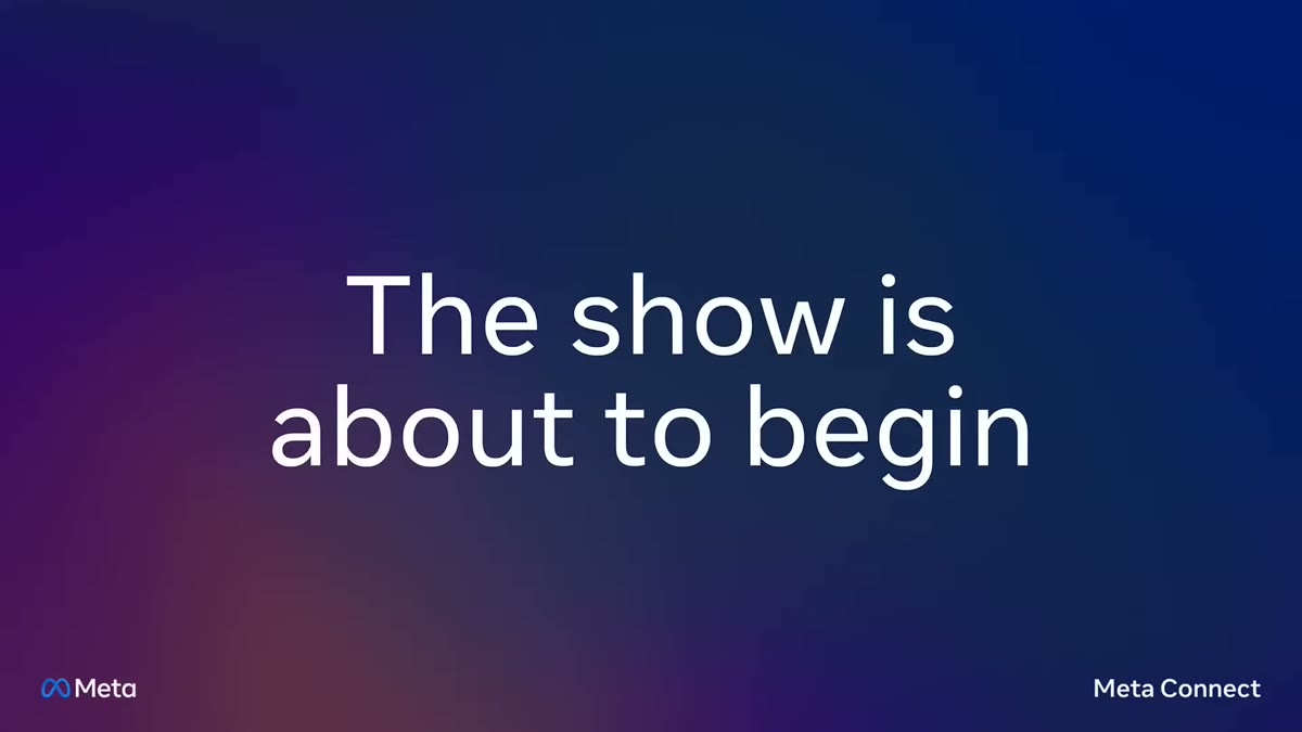 A dark title screen reading: The show is about to begin.